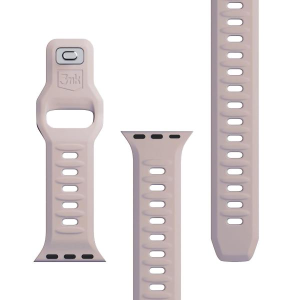 3mk Silicone Watch Strap pro Apple 42/44/45/49 mm Latte3