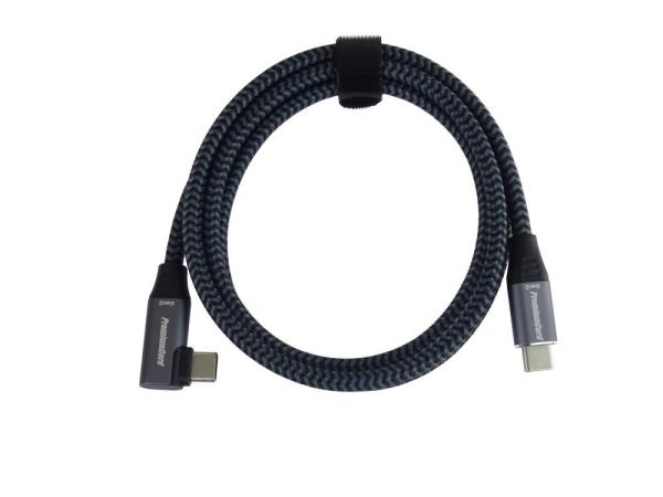 PREMIUMCORD USB-C zahnutý kabel (USB 3.2 Gen2x2,  5A,  100W,  20Gbit/ s) 3m,  Šedá4