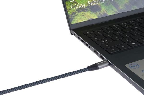 PREMIUMCORD USB-C zahnutý kabel (USB 3.2 Gen2x2,  5A,  100W,  20Gbit/ s) 3m,  Šedá0