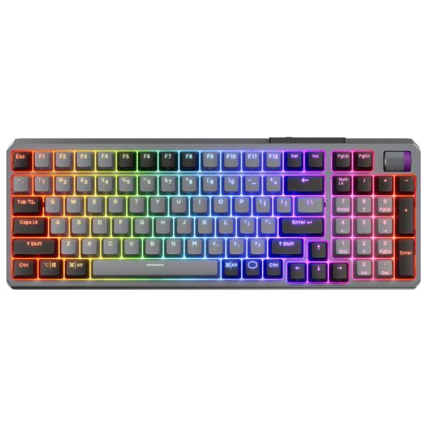 Cooler Master herní klávesnice mechanická MK770,  drátová/ bezdrátová,  Kailh Box V2,  USB,  CZ,  šedá1
