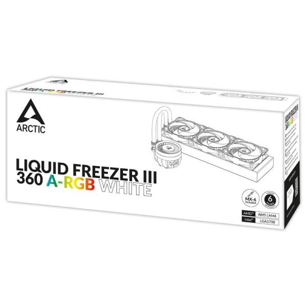 ARCTIC Vodní chladič Liquid Freezer III 360 ARGB,  3x120mm,  AM5,  LGA1851,  bílá4
