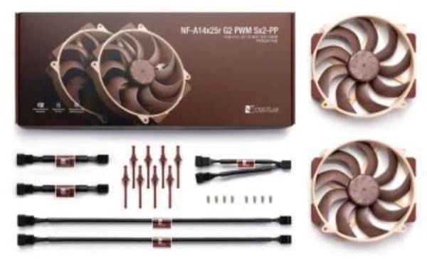 NOCTUA Ventilátory NF-A14x25r G2 PWM, Set 2 Ventilátorů, 140x140x25, PWM3
