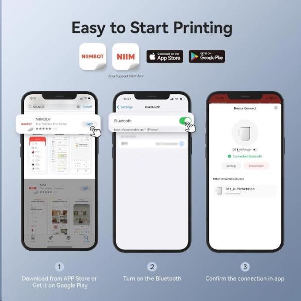 Niimbot Tiskárna štítků D11-H Smart, bílá + role štítků 160 ks3