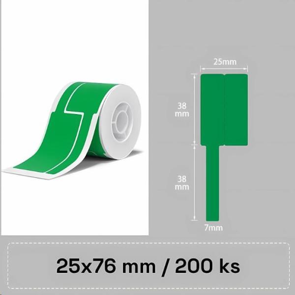 Niimbot štítky na kabely T 25x76mm 200ks Zelené pro B21,  B21S,  B3,  B1S1