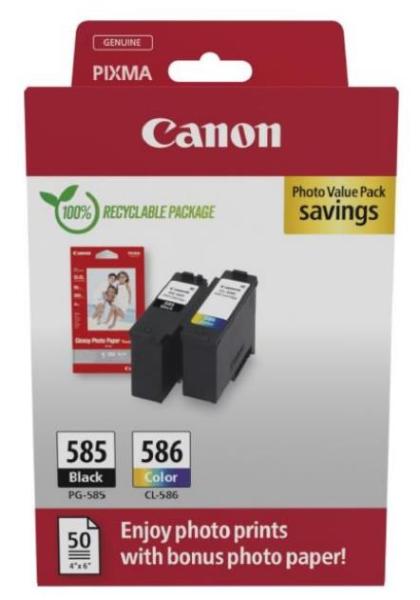 Canon Cartridge PG-585/ CL-586 černá/ barevná + Canon PAPÍR GP-501 4X6 50