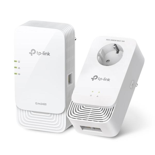 TP-Link PGW2440 KIT EasyMesh WiFi6 průchozí powerline set (G.hn2400, AX1800, 2, 4GHz/ 5GHz, 3xGbE)