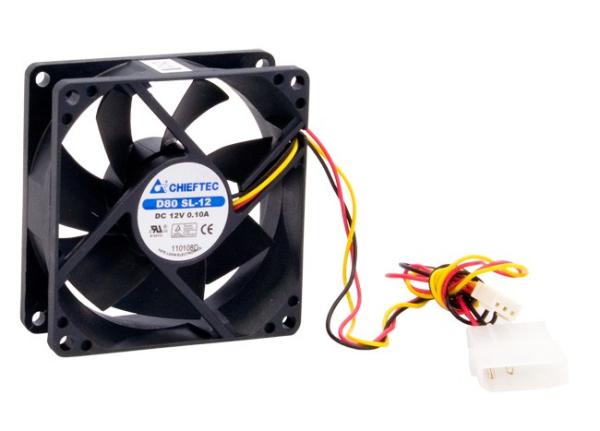 Ventilátor CHIEFTEC AF-0825S,  80x80x25 mm,  s 3/ 4pinovým konektorom