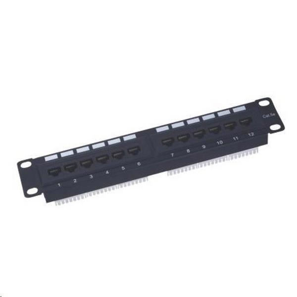 10" Patch panel XtendLan 12port,  UTP,  Cat5E,  krone,  černý