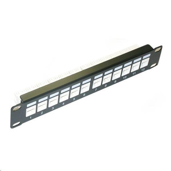 10" Patch panel XtendLan 12port,  UTP,  Cat6,  krone,  černý