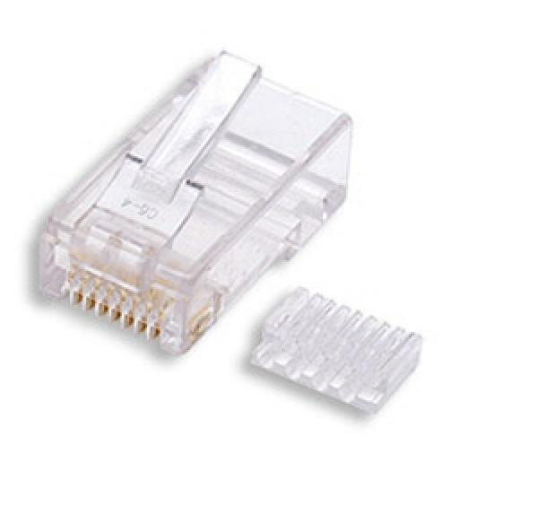 Konektor UTP RJ45 (8p8c),  Cat6,  50µm,  skládaný,  drát - 100 ks