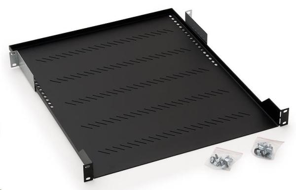 TRITON Regál s perforáciou 19",  1U/ 750 mm,  nosnosť 40 kg,  čierny