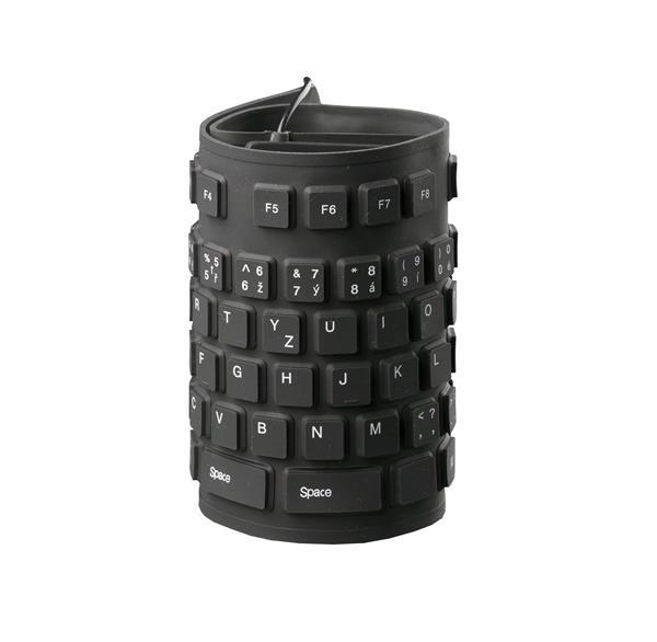C-TECH klávesnice FK-01,  gelová,  flexibilní,  černá,  USB,  CZ/ SK0