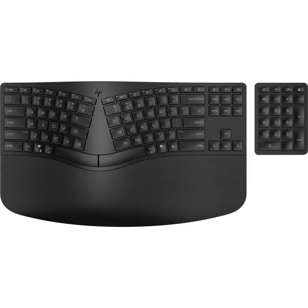 HP 960 Black Ergonomic Wireless Keyboard - bezdrátová ergonomická klávesnice CZ/SK0