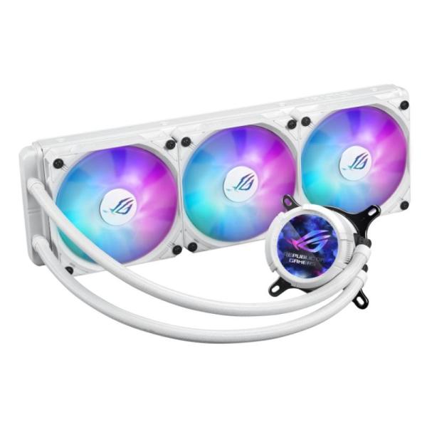 ASUS vodní chladič CPU AIO ROG STRIX LC III 360 ARGB LCD WHITE,  3x120mm,  LCD Displej,  LGA1851,  AM5,  bílá2