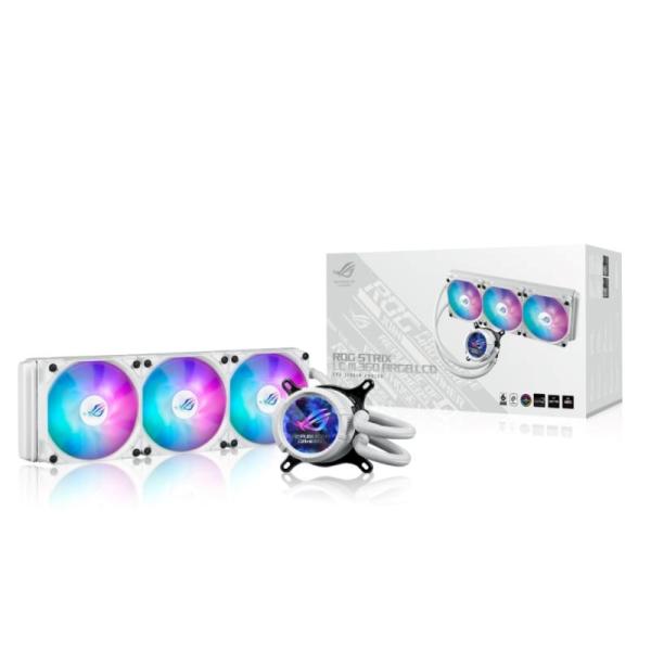 ASUS vodní chladič CPU AIO ROG STRIX LC III 360 ARGB LCD WHITE,  3x120mm,  LCD Displej,  LGA1851,  AM5,  bílá8