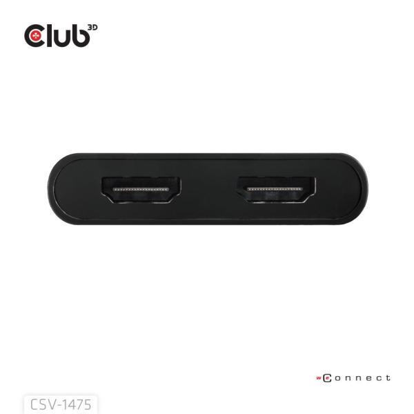 Club3D Video rozbočovač USB-C/ A na 2xHDMI 2.0,  Dual Monitor,  4K60Hz (M/ F)4