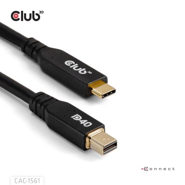 Club3D Kabel USB-C na MiniDisplayPort 2.1,  8K30Hz,  DSC1.2,  UHBR10,  2m3
