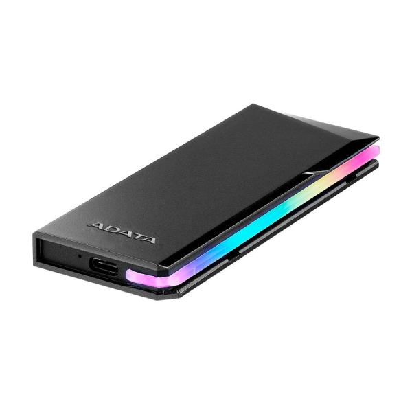 ADATA Externí box pro M.2 EC700G, USB-C 3.2 Gen 2, M.2 2230  2242  2280, RGB, černá3