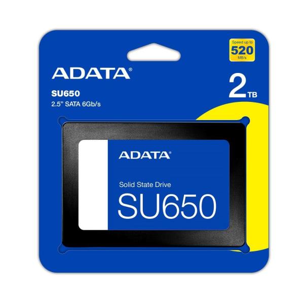 ADATA SSD 2TB SU650,  SATA III,  2.5",  (R:520/  W:450MB/ s)3