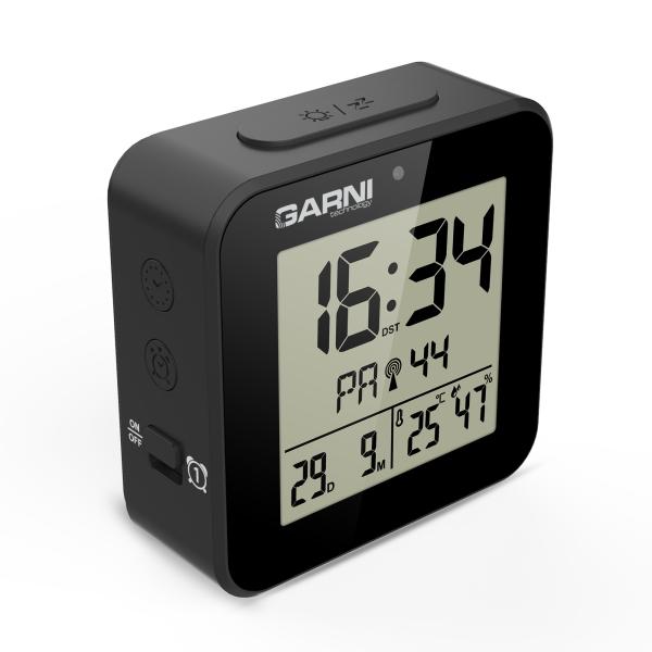 GARNI 138B - digitální budík s teploměrem a vlhkoměrem, černá3