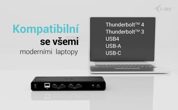 i-tec Universal Dual 4K Display Docking Station,  Power Delivery 85W + i-tec USB-C Charger 100W4