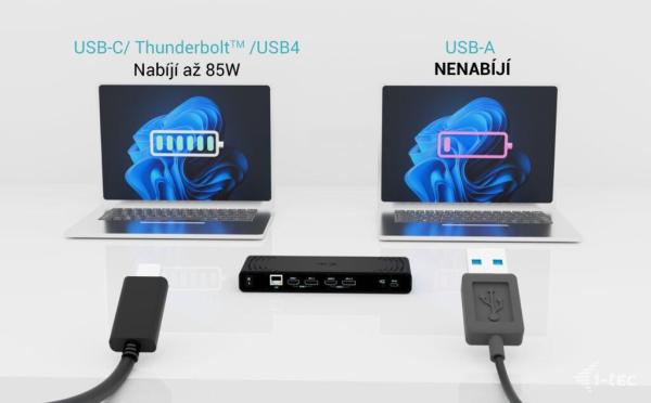 i-tec Universal Dual 4K Display Docking Station,  Power Delivery 85W + i-tec USB-C Charger 100W9