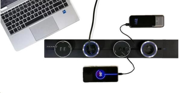 Viking zásuvkový modul A10,  LED světlo 3W,  černá1