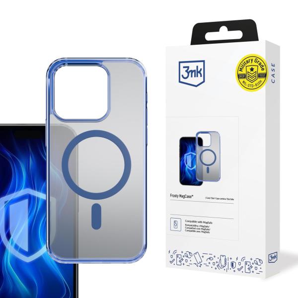 3mk ochranný kryt Frosty MagCase Blue pro Apple iPhone 13 Pro