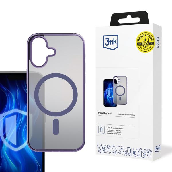 3mk ochranný kryt Frosty MagCase Purple pro Apple iPhone 16