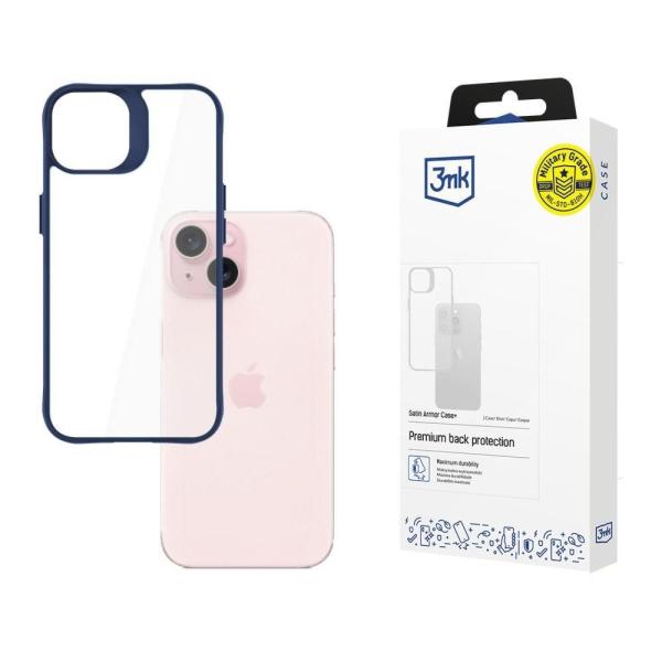3mk ochranný kryt Satin Armor Case+ Blue pro Apple iPhone 15
