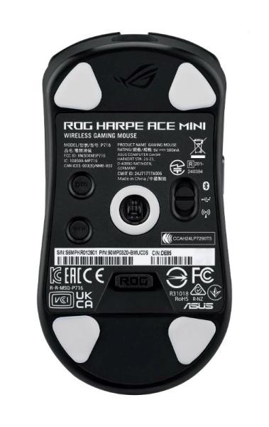 ASUS Herní myš ROG Harpe Ace Mini,  Bezdrátová BT,  RF 2.4GHz,  černá0