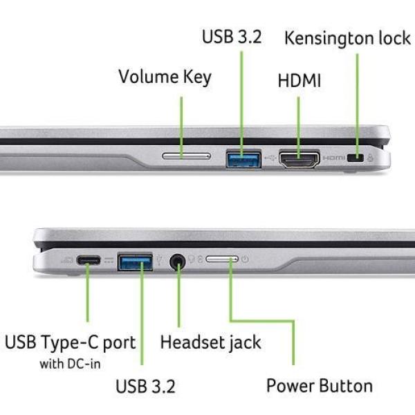 ACER NTB Chromebook Spin 314 (CP314-2HN-C7XU),N100,14"WUXGA,8GB,128GB eMMC,Intel UHD,Chrome,Silver10