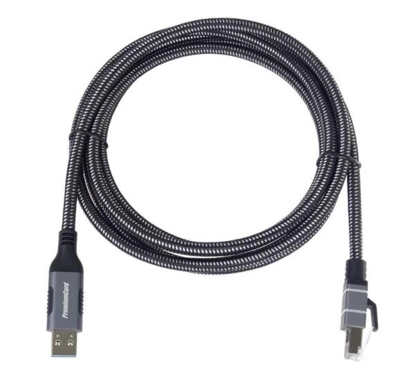 PremiumCord Ethernetový kabel USB3.2 na LAN RJ45 10/ 100/ 1000,  3m2