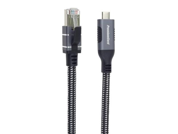 PremiumCord Ethernetový kabel USB-C na LAN RJ45 10/ 100/ 1000,  1m1