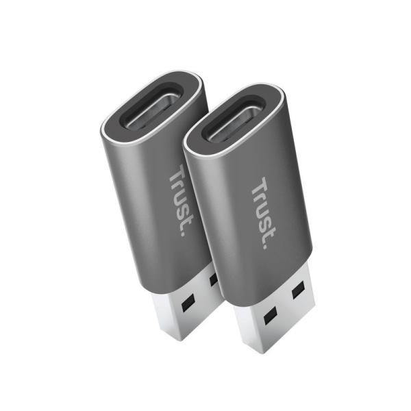 TRUST Adaptér Calyx USB-A na USB-C,  2ks1