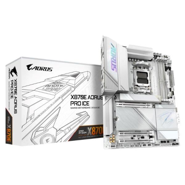 GIGABYTE MB Sc AM5 X870E AORUS PRO ICE,  AMD X870,  4xDDR5,  2xHDMI,  2xUSB4,  WiFi