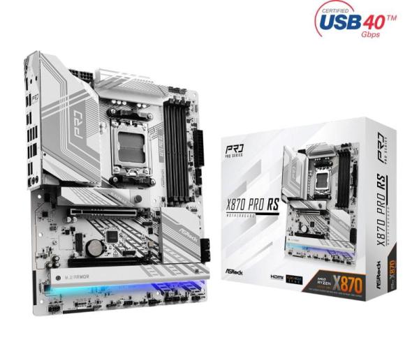 ASRock MB Sc AM5 X870 PRO RS,  AMD X870,  4xDDR5,  1xHDMI,  2xUSB4