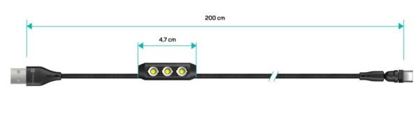 CONNECT IT Magnetický kabel PowerLink 3v1,  USB-C /  Lightning /  MicroUSB,  2m,  černá1