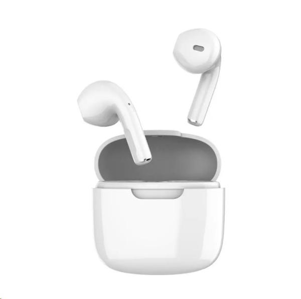 Orava bezdrátová sluchátka s mikrofonem,  USB-C,  dotykové ovládání,  do uší,  IPX3,  bílá
