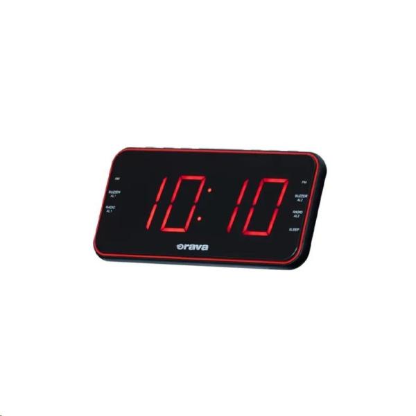 Orava radiobudík s velkým červeným LED displejem, funkce SNOOZE, SLEEP, DIMMER, nabíjení externího zařízení1