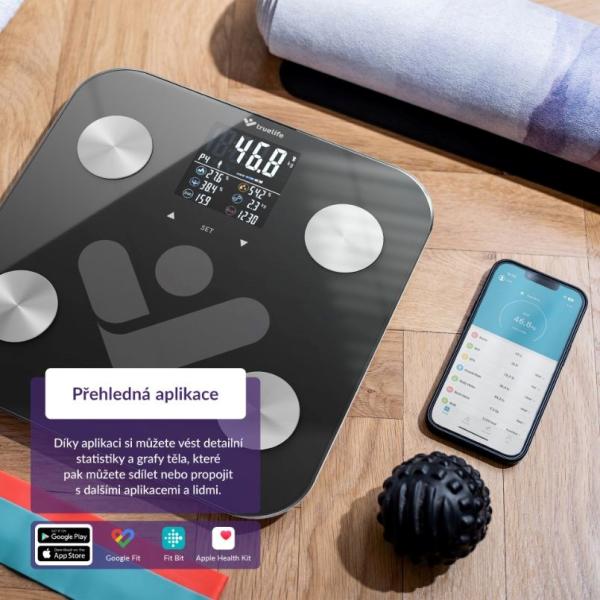 TrueLife FitShape S6 BT - Bioelektrická impedanční bluetooth váha - černá4