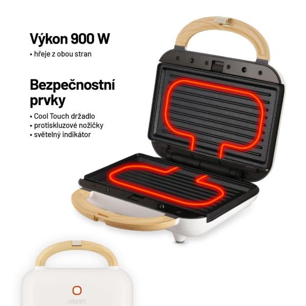 Lauben Sandwich Maker 3in1 900WW - Poškozený obal (Komplet)3