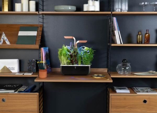 Véritable SMART - Automatický květináč s regulací osvětlení,  černá měděná + 4 bylinkové náplně5
