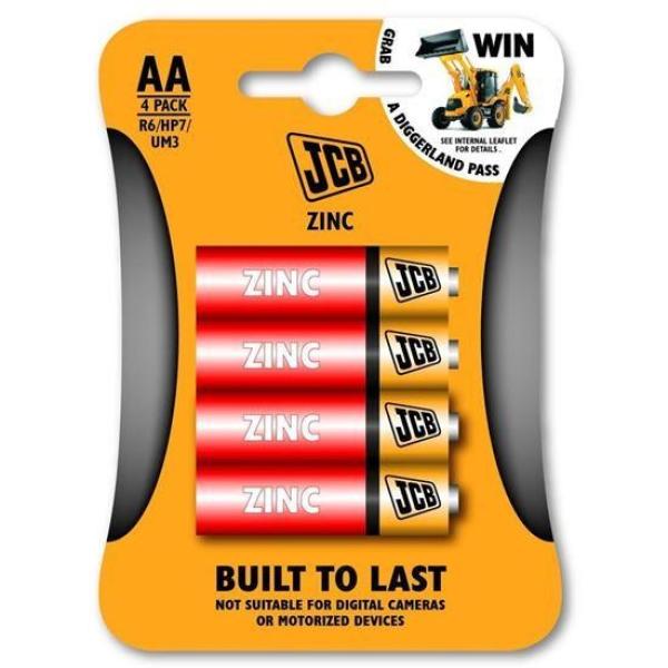 JCB zinko-chloridová baterie R06,  blistr 4 ks