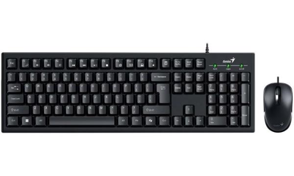 GENIUS set klávesnice+myš KM-100SE/  Drátový set/  Copilot/  USB/  černá/  CZ+SK layout3