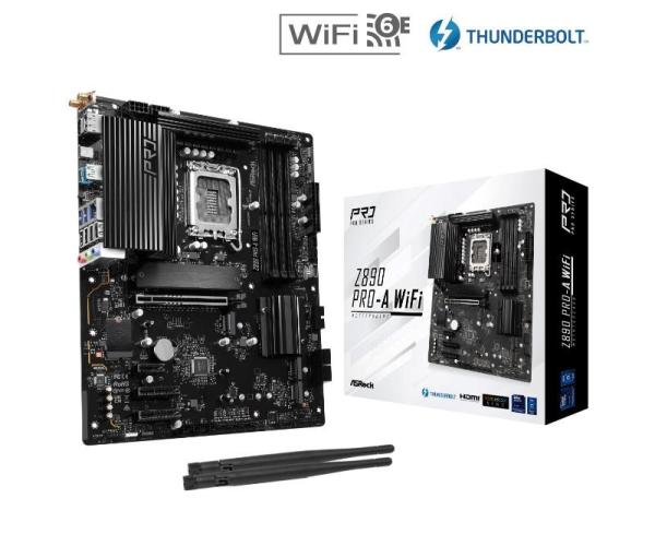 ASRock MB Sc LGA1851 Z890 PRO-A WIFI,  Intel Z890,  4xDDR5,  1xDP,  1xHDMI,  1xThunderbolt,  WI-FI