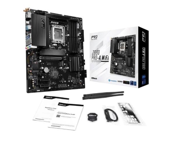ASRock MB Sc LGA1851 Z890 PRO-A WIFI,  Intel Z890,  4xDDR5,  1xDP,  1xHDMI,  1xThunderbolt,  WI-FI6