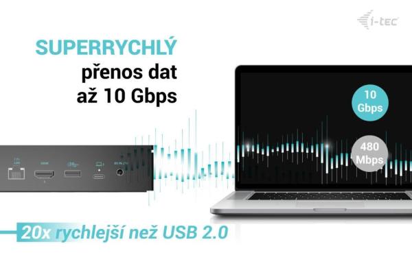 i-tec Universal 5x 4K Display Docking Station,  Power Delivery 100W0