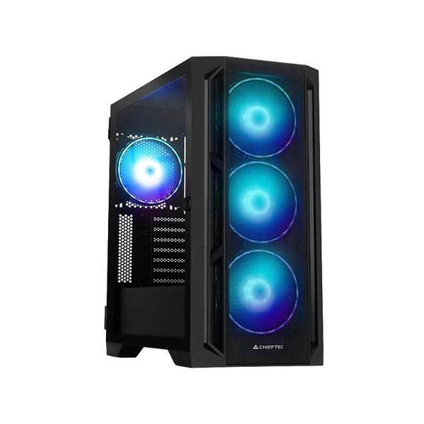 CHIEFTEC skříň APEX LUMO,  E-ATX,  1x USB-C 3.2,  2x USB 3.0,  4x 140mm ARGB Fan,  ARGB Hub,  černá