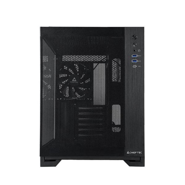 CHIEFTEC skříň VISIO AIR,  ATX,  1x USB-C 3.2,  2x USB 3.0,  3x 140mm Fan,  černá1
